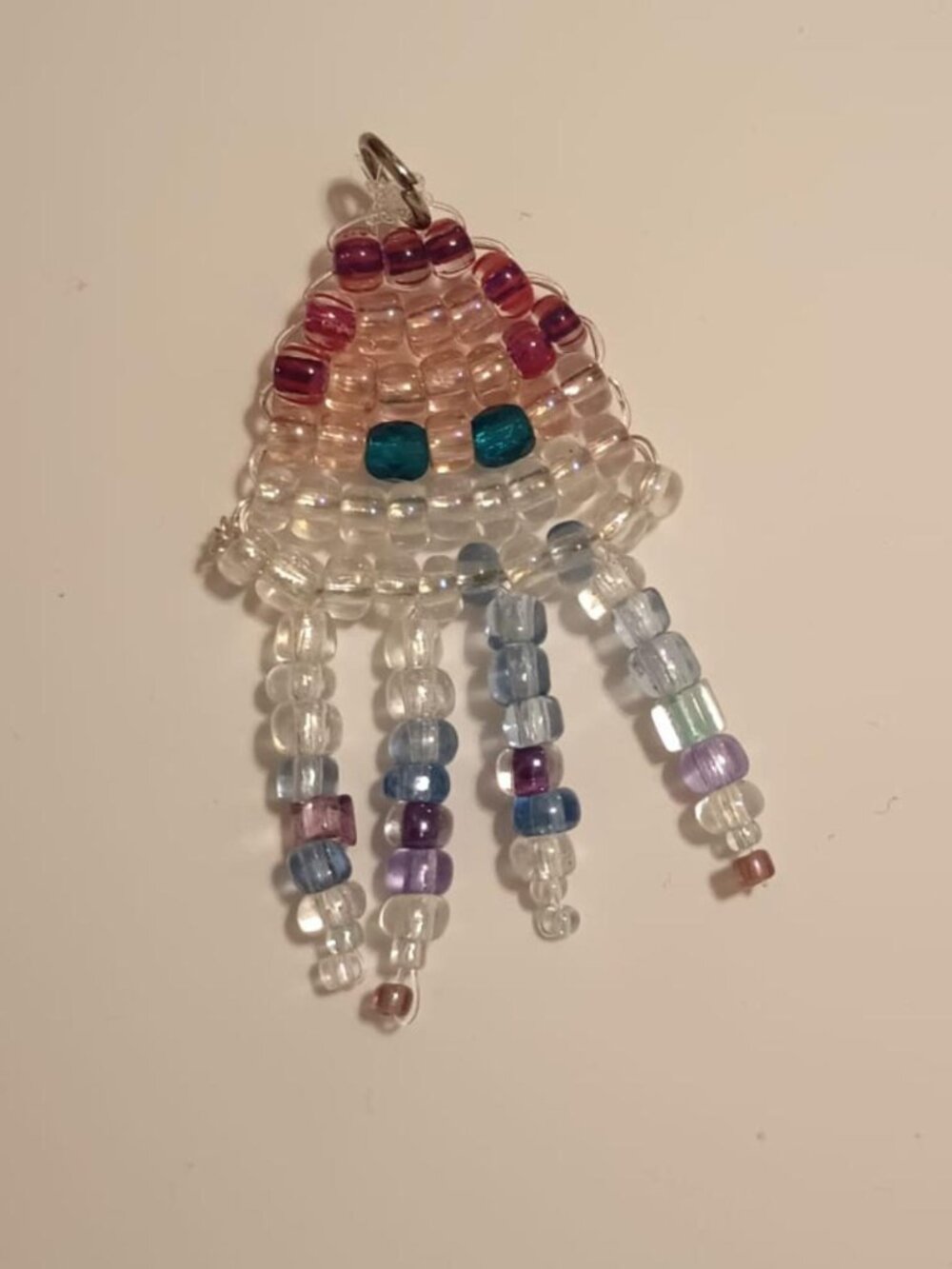 Handmade Beaded Keychain Charm Pendant Jellyfish Octo Kawaii Adorable Small Y2K